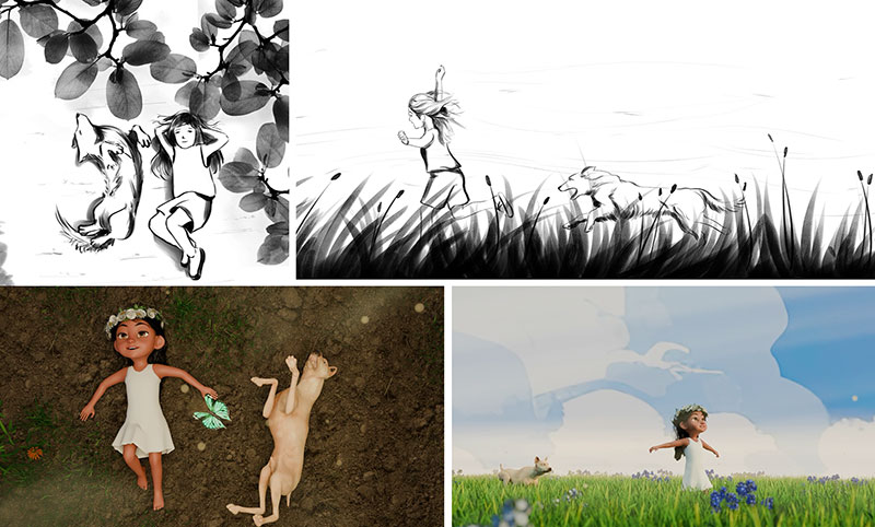 Practices in 2D animation drawings.