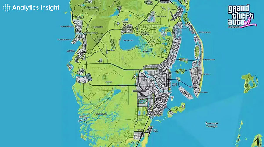 the in game map for the game ‘GTA 6’
