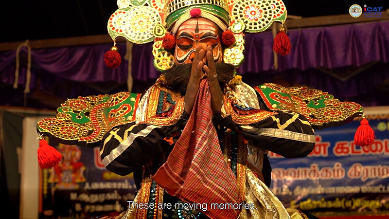 A beautiful frame from the documentary showing a gesture of gratitude to the audience and the art.