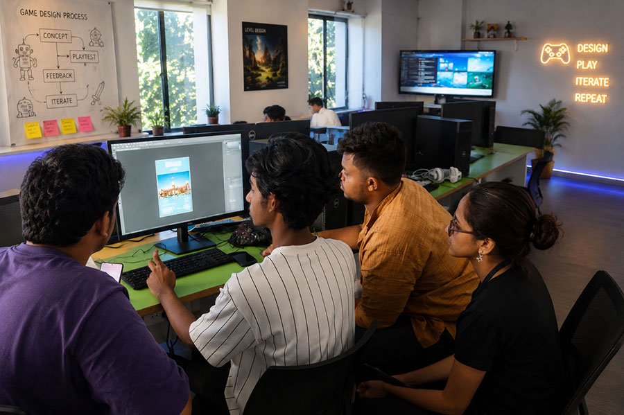 Hands-on lab sessions help students strengthen both technical and creative skills in game design