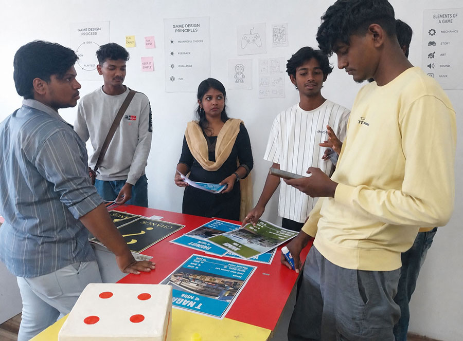 Discussions and feedback sessions help students refine ideas and strengthen creative thinking