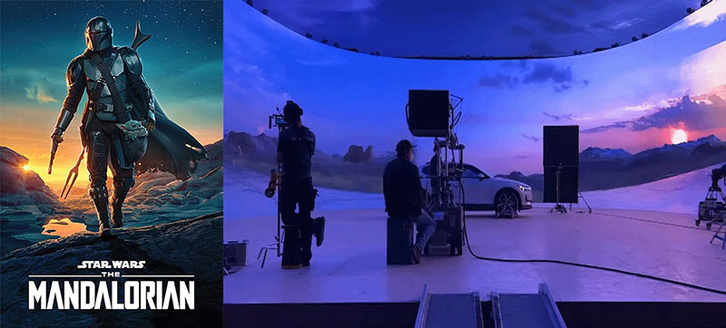 Images from 'Star Wars: The Mandalorian' including that of a virtual reality set.
