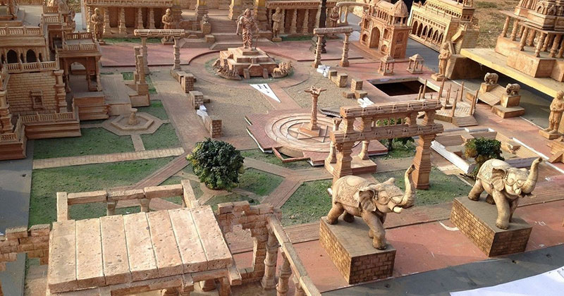 A miniature set for the film 'Baahubali'