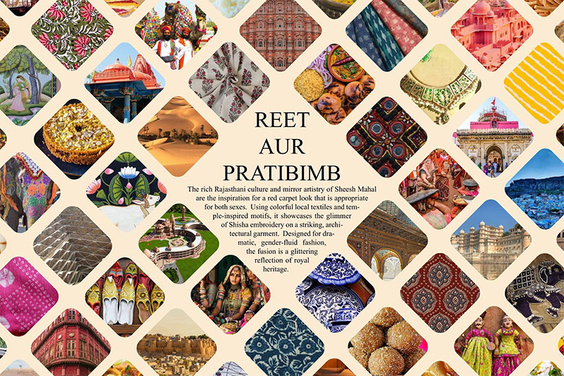 A mood board reflecting Rajasthan signature styles
