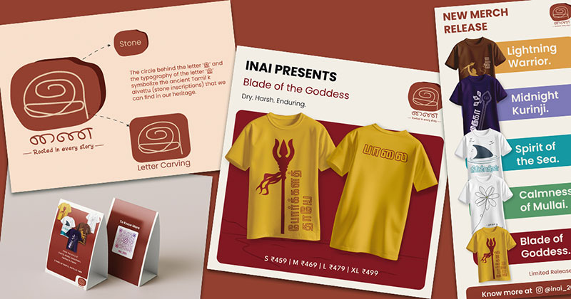 Glimpse of logo ideation, social media poster, standee, and tent card designs.